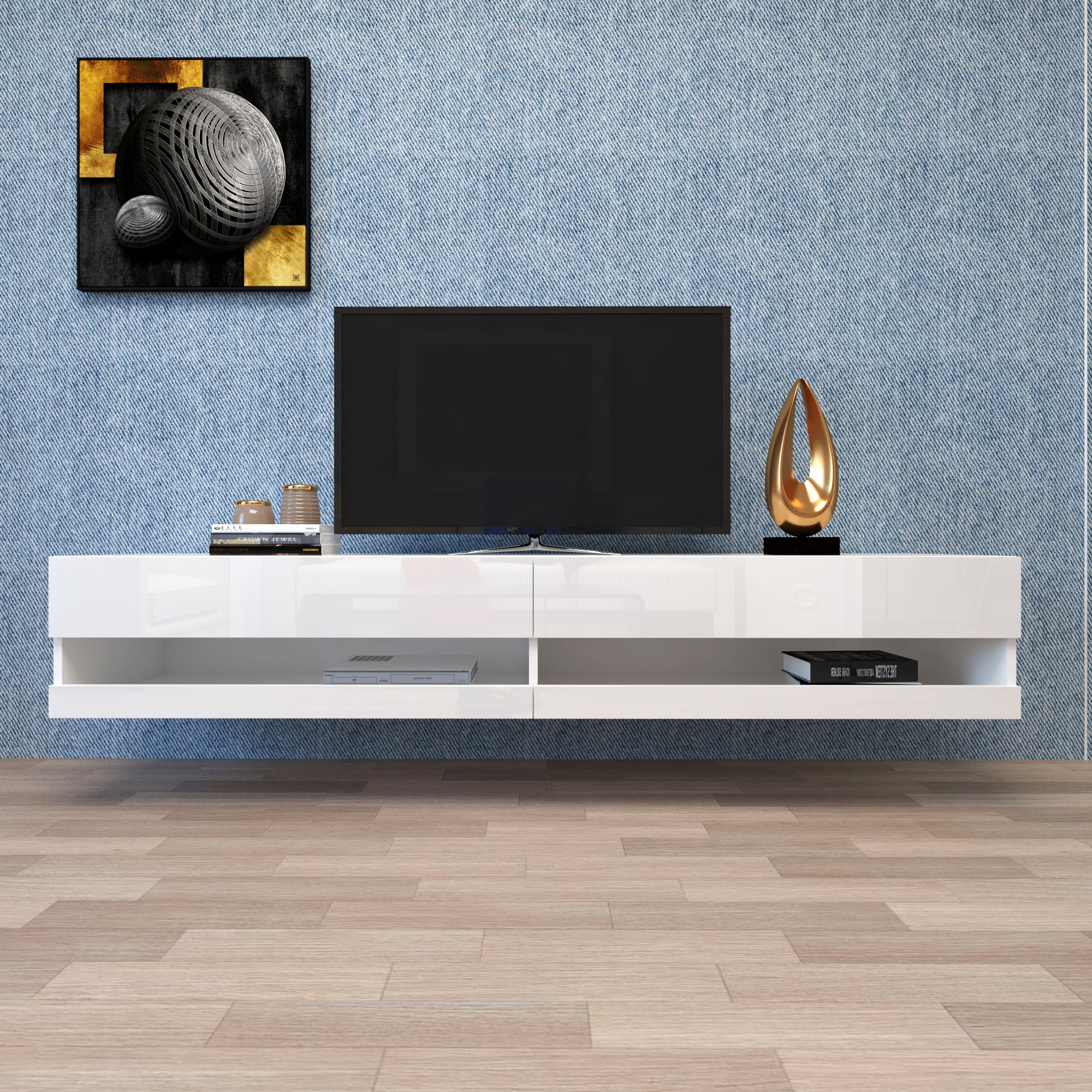 Modern TV Stand Entertainment Center with 20 Color Algeria